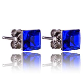 Stříbrné náušnice s krystaly Princess Majestic Blue (Stříbrné náušnice s krystaly)