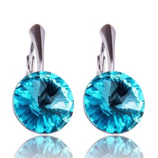 Stříbrné náušnice s krystaly Rivoli Light Turquoise (Stříbrné náušnice s krystaly)