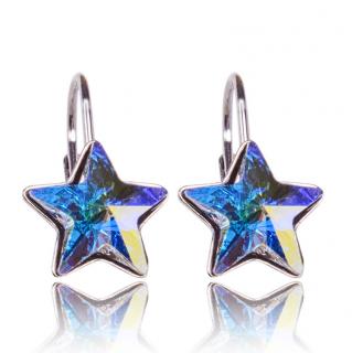 Stříbrné náušnice s krystaly Star visací Aurore Boreale (Stříbrné náušnice s krystaly)