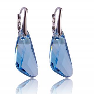 Stříbrné náušnice s krystaly Wing Aquamarine (Stříbrné náušnice s krystaly)