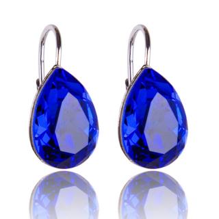 Stříbrné náušnice s krystaly Xilion Pear Majestic Blue (Stříbrné náušnice s krystaly)