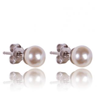 Stříbrné náušnice s perlami Cream Pearl (Stříbrné náušnice s perlami)