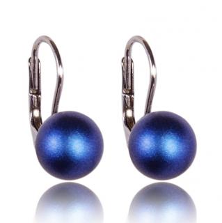 Stříbrné náušnice s Perlami Dark Blue Pearl (Stříbrné náušnice s perlami )