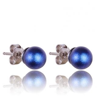 Stříbrné náušnice s perlami Dark Blue Pearl (Stříbrné náušnice s perlami)