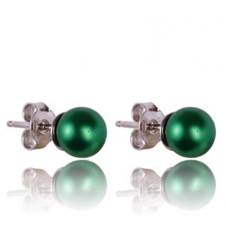 Stříbrné náušnice s perlami Eden Green Pearl (Stříbrné náušnice s perlami)