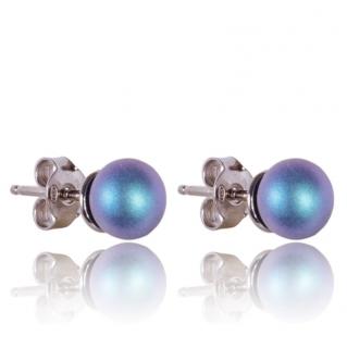 Stříbrné náušnice s perlami Light Blue Pearl (Stříbrné náušnice s perlami)