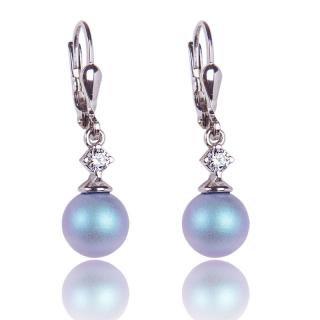 Stříbrné náušnice s Perlami Light Blue Pearl (Stříbrné náušnice s perličkami)