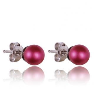 Stříbrné náušnice s perlami Mulberry Pink Pearl (Stříbrné náušnice s perlami)