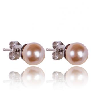 Stříbrné náušnice s perlami Peach Pearl (Stříbrné náušnice s perlami)