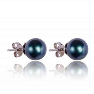 Stříbrné náušnice s perlami Tahitian-Look Pearl (Stříbrné náušnice s perlami)