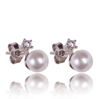 Stříbrné náušnice s perlami White Pearl (Stříbrné náušnice s perlami)
