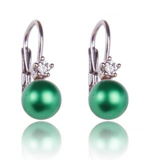 Stříbrné náušnice s perličkami Eden Green Pearl (Stříbrné náušnice s perličkami)