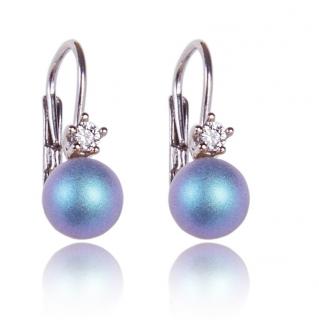 Stříbrné náušnice s perličkami Light Blue Pearl (Stříbrné náušnice s perličkami)