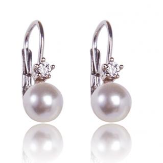 Stříbrné náušnice s perličkami White Pearl (Stříbrné náušnice s perličkami)