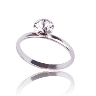 Stříbrný prsten Chaton Crystal (Stříbrný prsten s krystalem)
