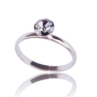 Stříbrný prsten Chaton Silver Night (Stříbrný prsten s krystalem)