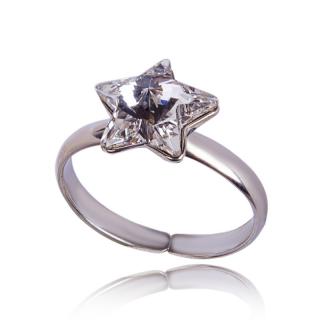 Stříbrný prsten s krystalem hvězdička Crystal (Stříbrný prsten s krystalem )