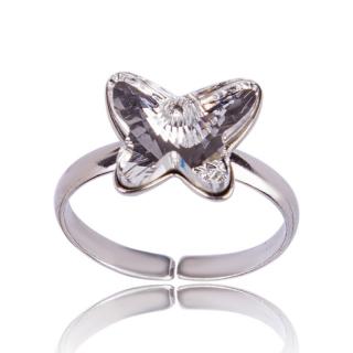 Stříbrný prsten s krystalem Motýlek 12mm Crystal (Stříbrný prsten s krystalem)