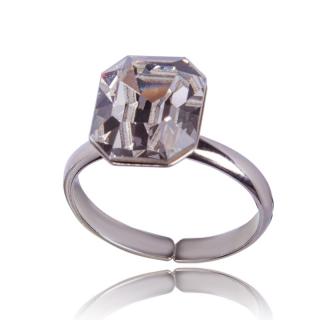 Stříbrný prsten s krystalem Octagon 12mm Crystal (Stříbrný prsten s krystalem)
