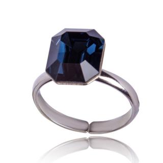Stříbrný prsten s krystalem Octagon Montana (Stříbrný prsten s krystalem)