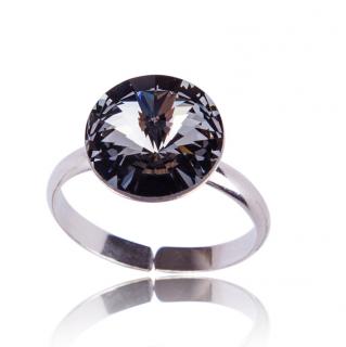 Stříbrný prsten s krystalem Rivoli Silver Night (Stříbrný prsten s krystalem)