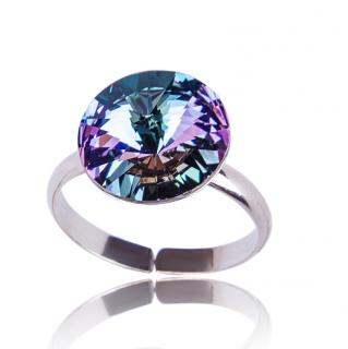 Stříbrný prsten s krystalem Rivoli Vitrail Light (Stříbrný prsten s krystalem)