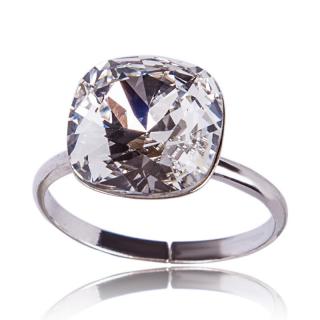 Stříbrný prsten s krystalem Square 12mm Crystal (Stříbrný prsten s krystalem)