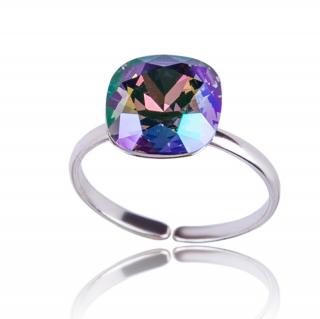 Stříbrný prsten s krystalem Square Paradise Shine (Stříbrný prsten s krystalem)