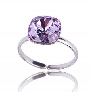 Stříbrný prsten s krystalem Square Violet (Stříbrný prsten s krystalem)
