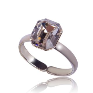 Stříbrný prsten s krystaly Octagon 10mm Crystal (Stříbrný prsten s krystalem)