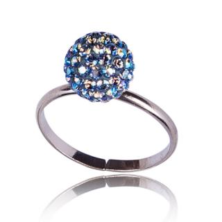 Stříbrný prsten s krystaly Pave Ball Light Sapphire Shimmer (Stříbrný prsten s krystaly)