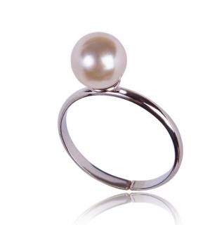 Stříbrný prsten s perlou Cream Pearl  (Stříbrný prsten s perlou)