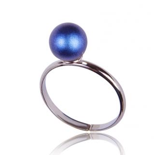 Stříbrný prsten s perlou Dark Blue Pearl  (Stříbrný prsten s perlou)
