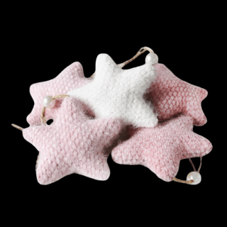 Hvězdy závěs textil 6ks růžové