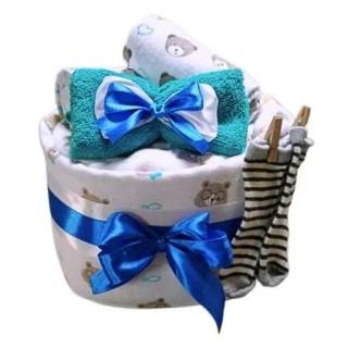 Margitex plenkový dort modrý (Dárkové balení plen)