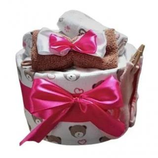 Margitex plenkový dort růžový (Dárkové balení plen)
