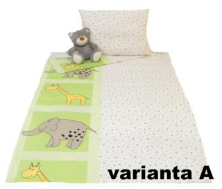 Margitex povlečení Zoo zelené bavlna 90x135, 40x60 cm varianta A (Dětské povlečení do postýlky)