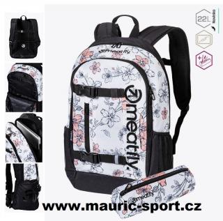 Meatfly batoh Basejumper, Blossom White, 22 L + PENÁL V CENĚ