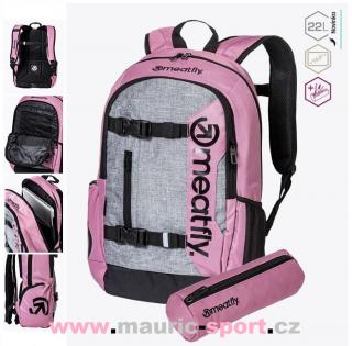 Meatfly batoh Basejumper, Dusty Rose/Grey, 22 L + PENÁL V CENĚ