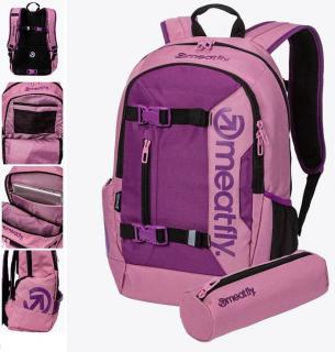 Meatfly batoh Basejumper, Dusty Rose/Plum, 22 L + PENÁL V CENĚ