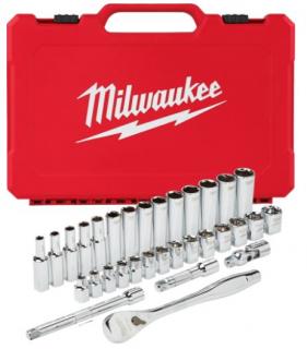 MILWAUKEE Sada ráčny 3/8˝ a metrických nástrčných klíčů (32 ks)