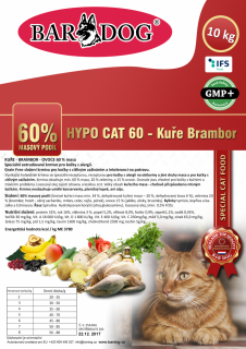 Bardog Hypo Cat 60 - Kuře Brambor 10kg