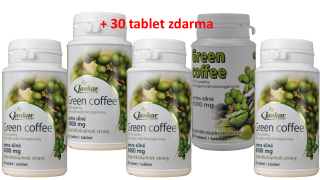 GREEN COFFEE, zelená káva MEGAPACK Dr. Bojda komplex. očistná kúra 5 x 60 tbl. + 30 tbl.