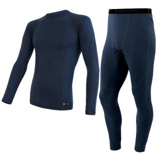 EGLOO DF MERINO Hike&Ski BaseSet pánské triko dl.rukáv+spodky, modrá Velikost: XL