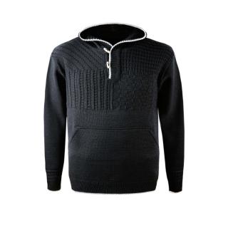 KAMA 4059 unisex merino svetr s kapucí,  tm. šedá Velikost: L