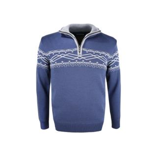 KAMA 4060 pánský merino svetr,  modrý Velikost: XL