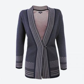 KAMA 5030 Pletený Merino cardigan svetr, tmavě modrý Velikost: L