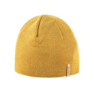 KAMA A02 pletená merino čepice,  žlutá Velikost: L
