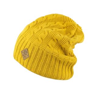 KAMA A107 pletená merino čepice,  žlutá Velikost: UNI
