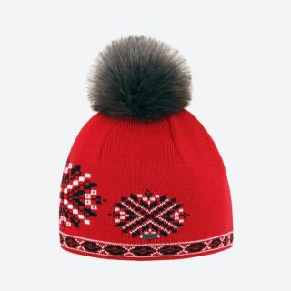 KAMA A157 dámská pletená Merino čepice, červená
